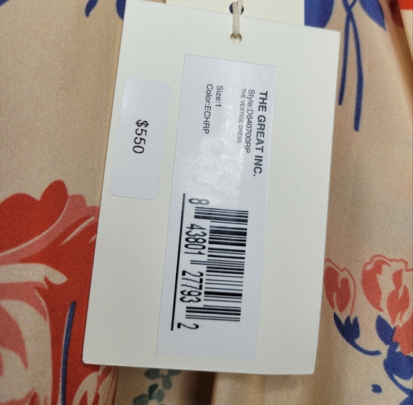 NWT The GREAT. The Vestige dress in echo rose print, designer 1 (small) - Picture 15 of 16